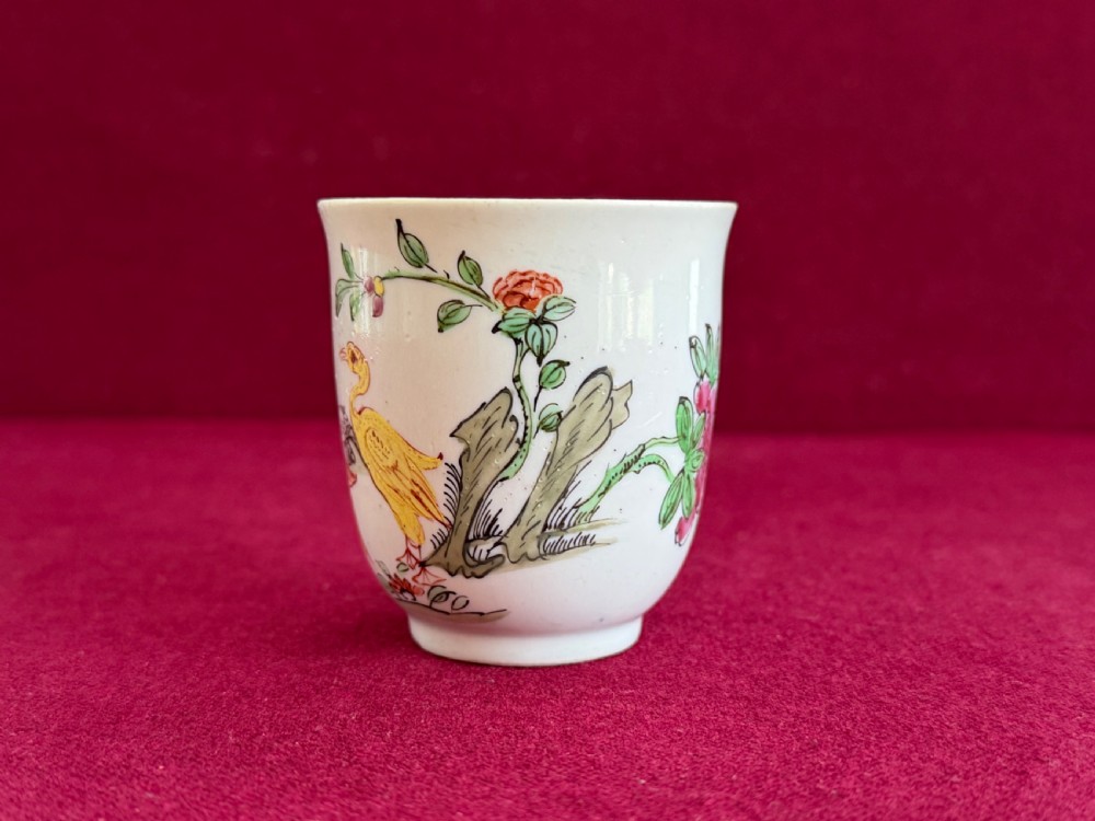 A Longton Hall Porcelain Coffee Cup in 'Goose' Pattern c.1757-60 View III