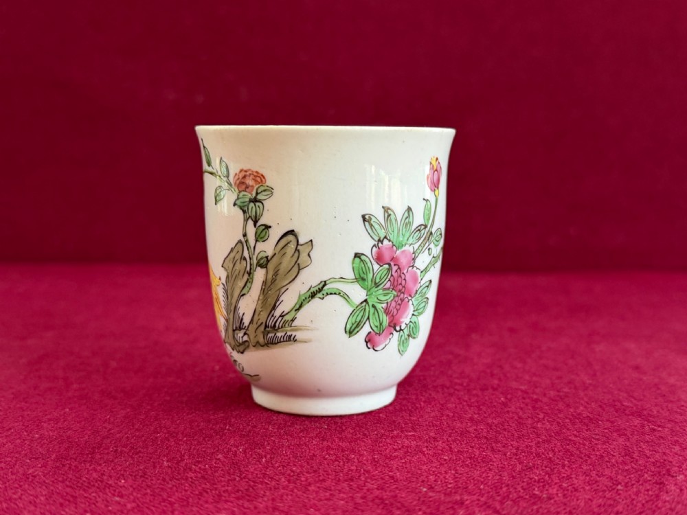 A Longton Hall Porcelain Coffee Cup in 'Goose' Pattern c.1757-60 View IV