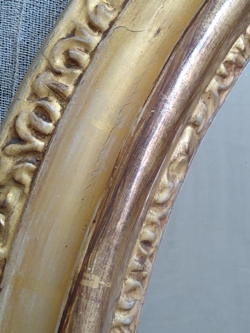 LARGE ANTIQUE ITALIAN OVAL GILT WALL MIRROR C1820 - ADDITIONAL PHOTO 3