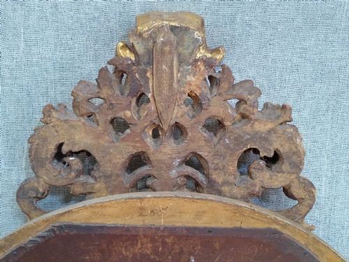 LARGE ANTIQUE ITALIAN OVAL GILT WALL MIRROR C1820 - ADDITIONAL PHOTO 5