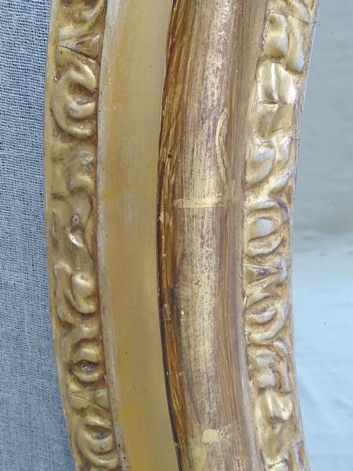 LARGE ANTIQUE ITALIAN OVAL GILT WALL MIRROR C1820 - ADDITIONAL PHOTO 8