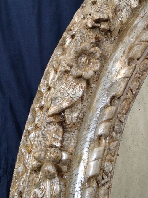 fig 1. Charles II Antique Silver Gilt Oval Wall Mirror c1670