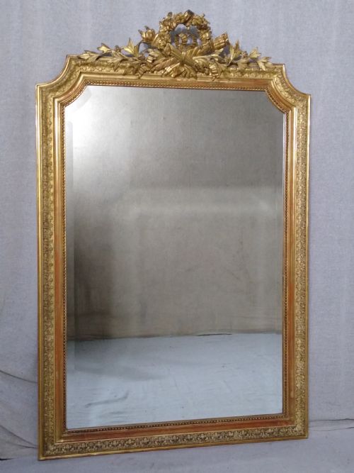 large french antique gilt mirror c1880 - CATEGORY: ANTIQUE MIRRORS - DATED 1880