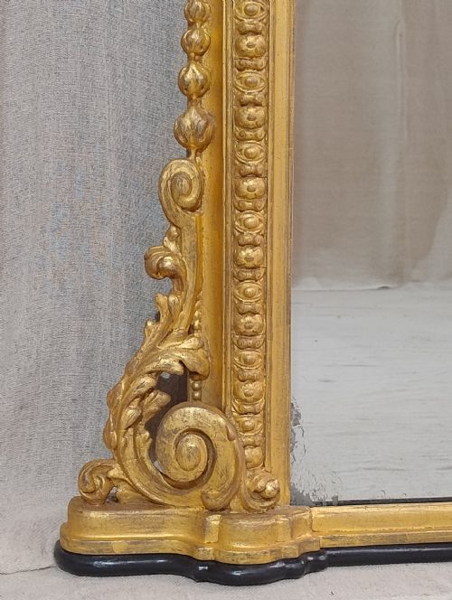 fig 1. Very Large Antique Gilt Overmantle Wall Mirror c1860