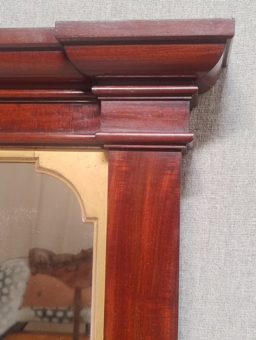 LARGE ANTIQUE PARCEL GILT OVERMANTLE WALL MIRROR C1870 - ADDITIONAL PHOTO 2