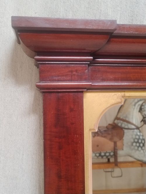 LARGE ANTIQUE PARCEL GILT OVERMANTLE WALL MIRROR C1870 - ADDITIONAL PHOTO 4