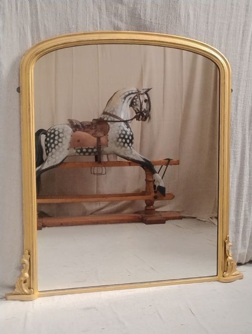 Large Antique Gilt Overmantle Wall Mirror C1880