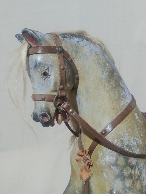 ANTIQUE AYRES ROCKING HORSE C1930 ORIGINAL CONDITION - ADDITIONAL PHOTO 1