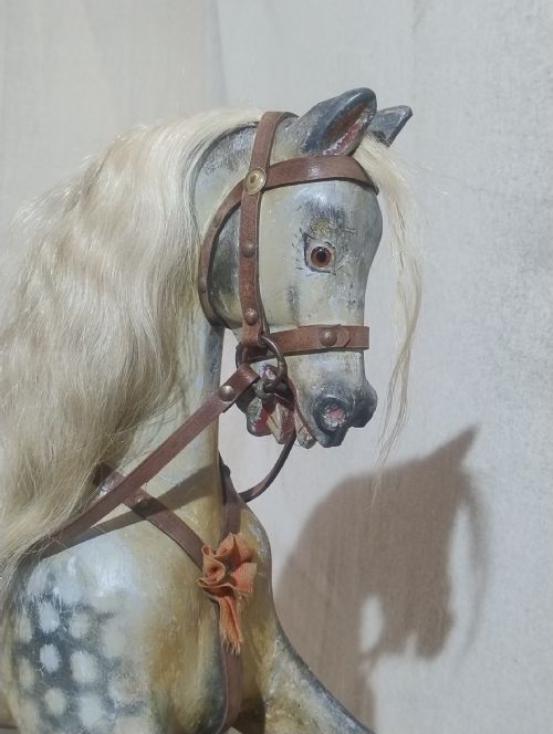ANTIQUE AYRES ROCKING HORSE C1930 ORIGINAL CONDITION - ADDITIONAL PHOTO 2