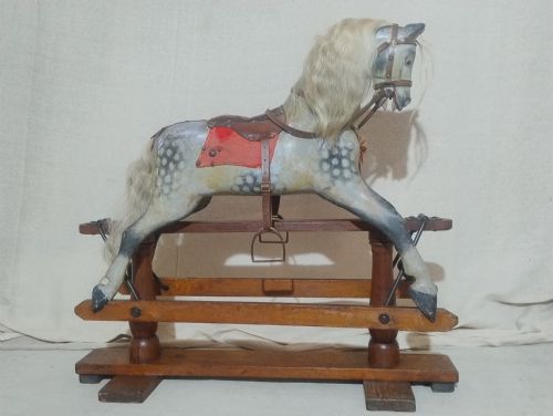 ANTIQUE AYRES ROCKING HORSE C1930 ORIGINAL CONDITION - ADDITIONAL PHOTO 3
