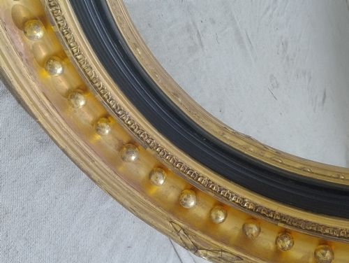 LARGE LATE 19TH CENTURY GILTWOOD CONVEX MIRROR - ADDITIONAL PHOTO 10