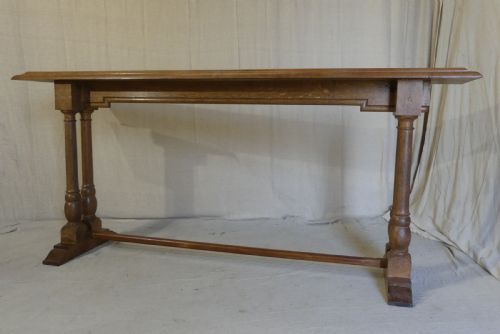 FINE HISTORIC ANTIQUE OAK CONSOLE SIDE HALL TABLE C 1920 - ADDITIONAL PHOTO 6