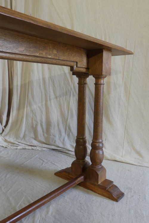 FINE HISTORIC ANTIQUE OAK CONSOLE SIDE HALL TABLE C 1920 - ADDITIONAL PHOTO 8