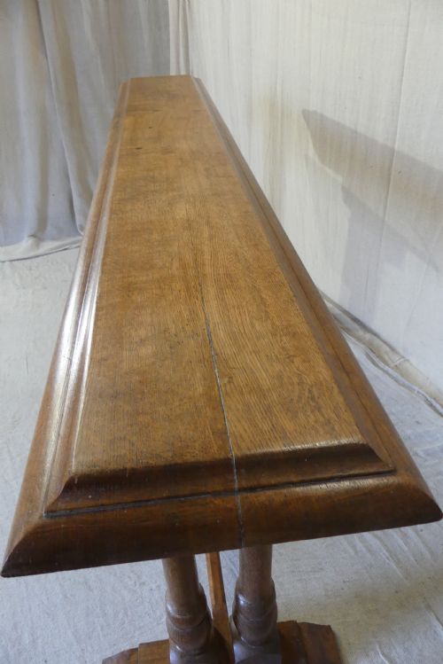 FINE HISTORIC ANTIQUE OAK CONSOLE SIDE HALL TABLE C 1920 - ADDITIONAL PHOTO 9