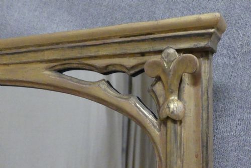 LARGE ANTIQUE GILT OVERMANTLE MIRROR C1880 - ADDITIONAL PHOTO 4
