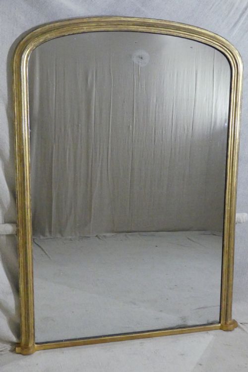 Very Large Antique Gilt Overmantle Mirror C 1860