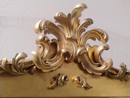 VERY LARGE 79 TALL ANTIQUE GILTWOOD OVERMANTLE WALL MIRROR C1850 - ADDITIONAL PHOTO 3