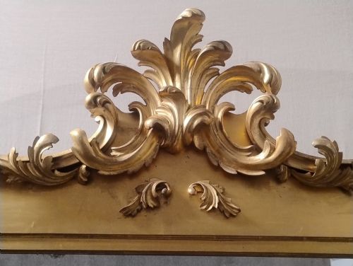 VERY LARGE 79 TALL ANTIQUE GILTWOOD OVERMANTLE WALL MIRROR C1850 - ADDITIONAL PHOTO 2