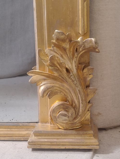 VERY LARGE 79 TALL ANTIQUE GILTWOOD OVERMANTLE WALL MIRROR C1850 - ADDITIONAL PHOTO 5
