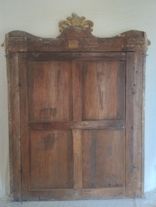 VERY LARGE 79 TALL ANTIQUE GILTWOOD OVERMANTLE WALL MIRROR C1850 - ADDITIONAL PHOTO 6
