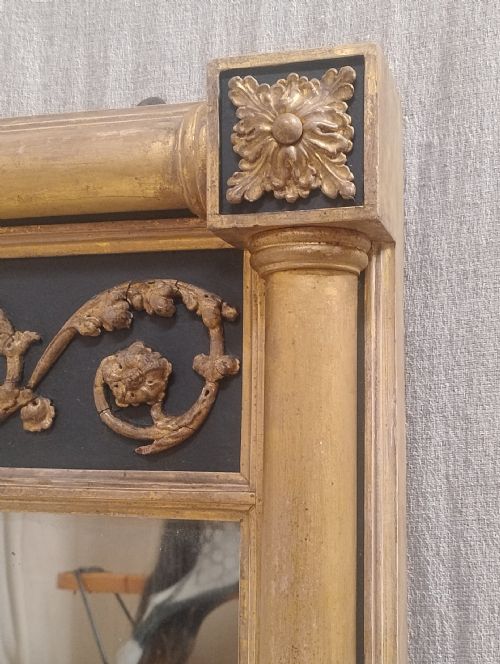 LARGE ANTIQUE PARCEL GILT OVERMANTLE MIRROR C1820 - ADDITIONAL PHOTO 4