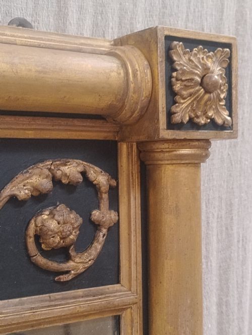 LARGE ANTIQUE PARCEL GILT OVERMANTLE MIRROR C1820 - ADDITIONAL PHOTO 5