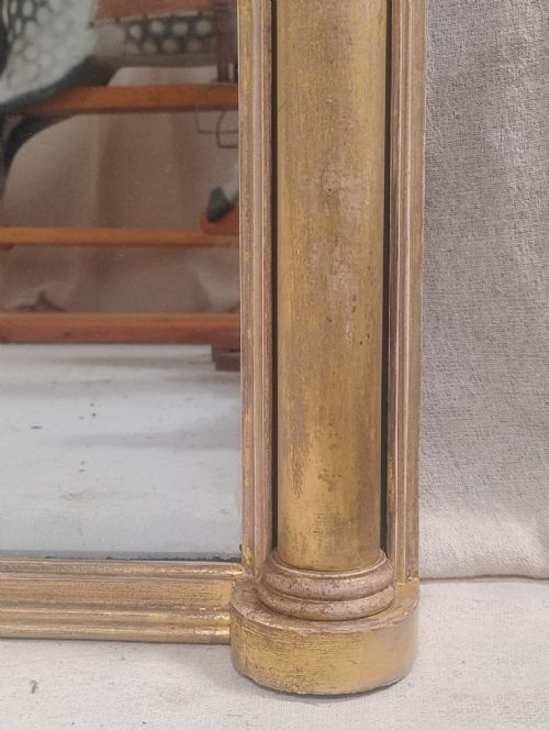 LARGE ANTIQUE PARCEL GILT OVERMANTLE MIRROR C1820 - ADDITIONAL PHOTO 7