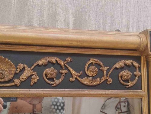 LARGE ANTIQUE PARCEL GILT OVERMANTLE MIRROR C1820 - ADDITIONAL PHOTO 8