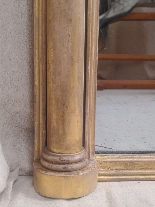 LARGE ANTIQUE PARCEL GILT OVERMANTLE MIRROR C1820 - ADDITIONAL PHOTO 9