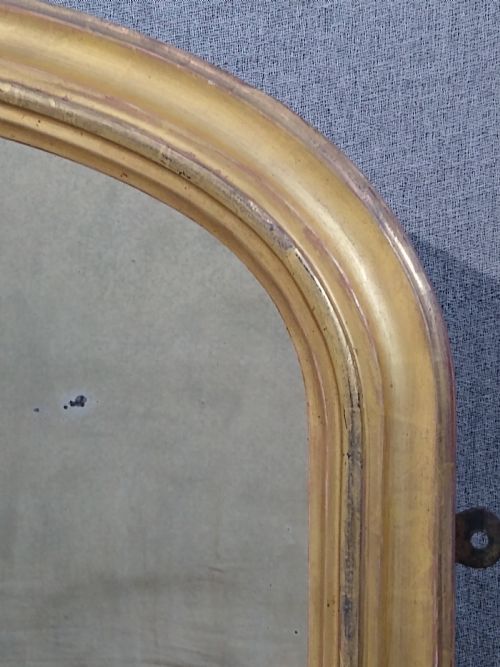 ANTIQUE GILT OVERMANTLE MIRROR C1880 - ADDITIONAL PHOTO 5
