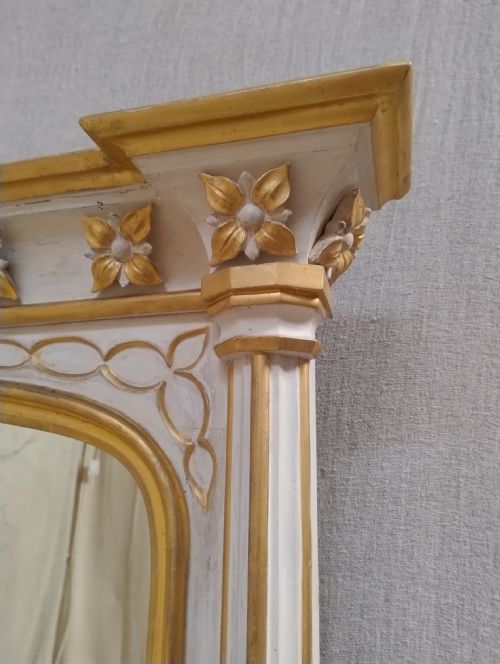 LARGE ANTIQUE PARCEL GILT OVERMANTLE MIRROR C1860 - ADDITIONAL PHOTO 1