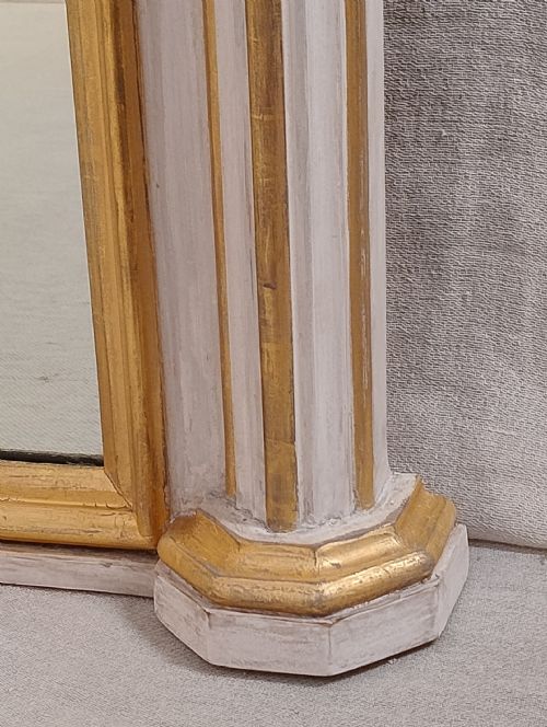 LARGE ANTIQUE PARCEL GILT OVERMANTLE MIRROR C1860 - ADDITIONAL PHOTO 5