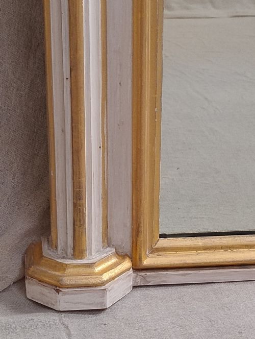 LARGE ANTIQUE PARCEL GILT OVERMANTLE MIRROR C1860 - ADDITIONAL PHOTO 7