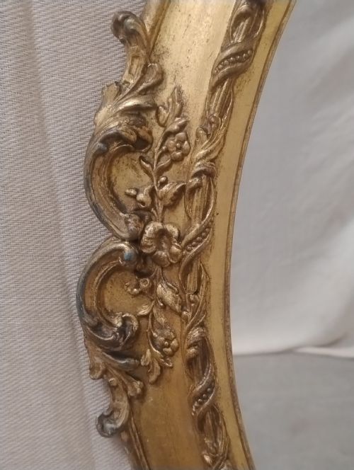 PAIR OF ANTIQUE GILT OVAL WALL MIRRORS C1880 - ADDITIONAL PHOTO 4