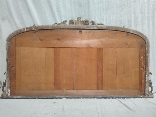 LARGE ANTIQUE GILT OVERMANTLE WALL MIRROR C 1860 - ADDITIONAL PHOTO 4