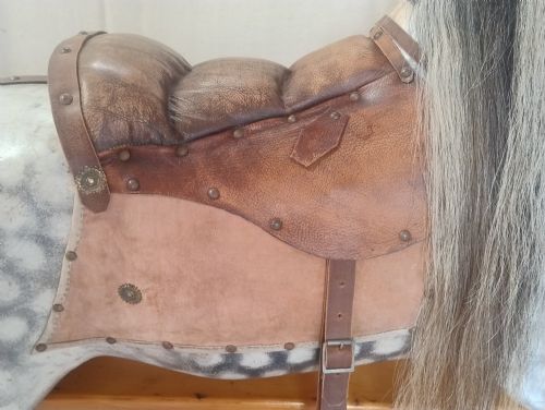 VERY LARGE ANTIQUE ROCKING HORSE FHAYRES C1890 - ADDITIONAL PHOTO 3
