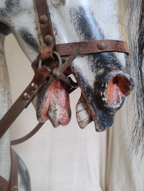 VERY LARGE ANTIQUE ROCKING HORSE FHAYRES C1890 - ADDITIONAL PHOTO 7