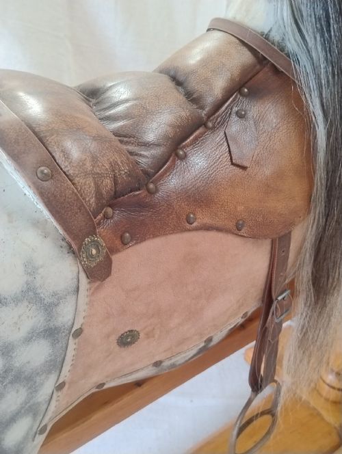 VERY LARGE ANTIQUE ROCKING HORSE FHAYRES C1890 - ADDITIONAL PHOTO 9