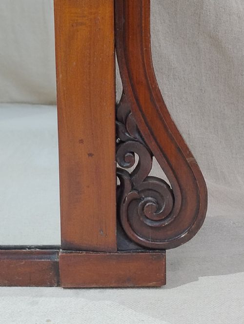 LARGE ANTIQUE MAHOGANY OVERMANTLE MIRROR C1860 - ADDITIONAL PHOTO 2