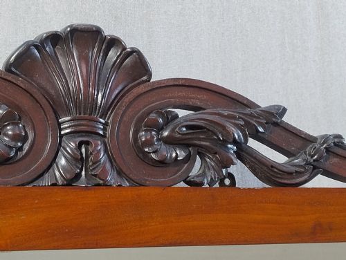 LARGE ANTIQUE MAHOGANY OVERMANTLE MIRROR C1860 - ADDITIONAL PHOTO 5
