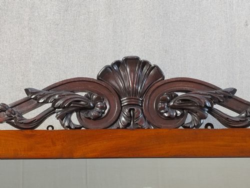 LARGE ANTIQUE MAHOGANY OVERMANTLE MIRROR C1860 - ADDITIONAL PHOTO 6