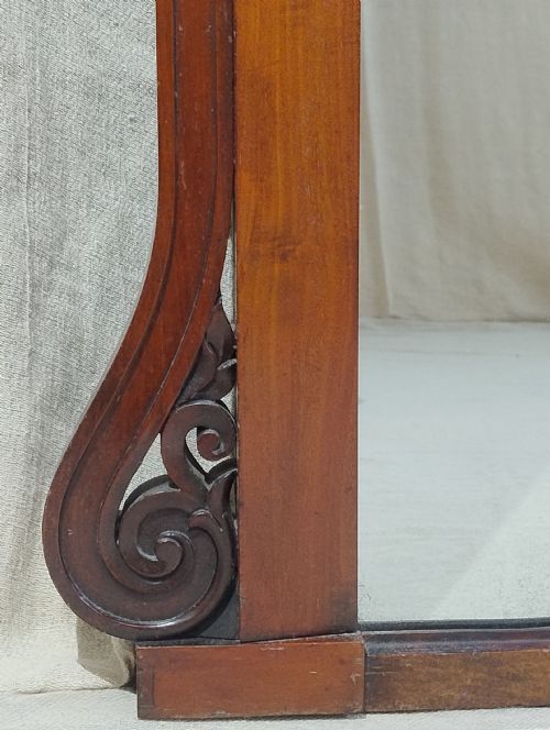 LARGE ANTIQUE MAHOGANY OVERMANTLE MIRROR C1860 - ADDITIONAL PHOTO 7