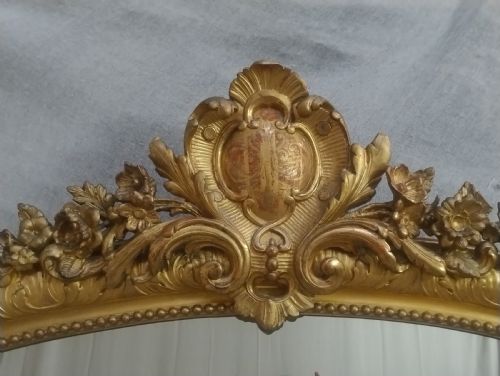 LARGE FRENCH 181CM TALL ANTIQUE GILT MIRROR C1870 - ADDITIONAL PHOTO 5