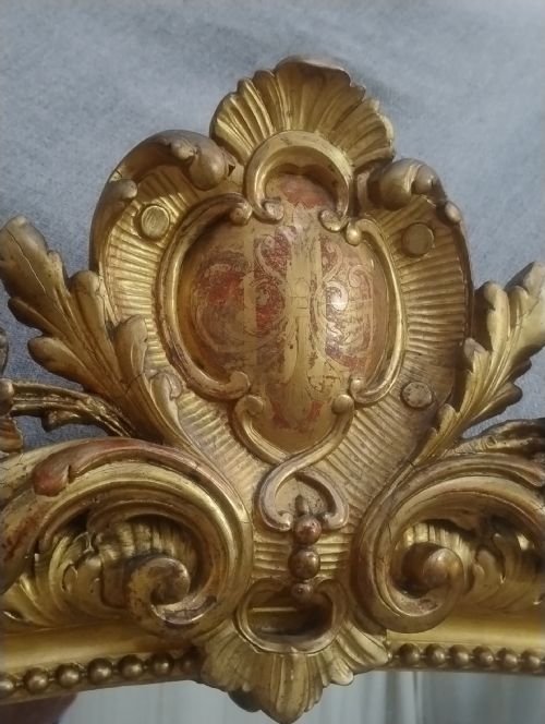 LARGE FRENCH 181CM TALL ANTIQUE GILT MIRROR C1870 - ADDITIONAL PHOTO 6