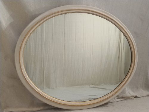 VERY LARGE ANTIQUE OVAL MIRROR PARCEL GILT C1860 - ADDITIONAL PHOTO 6