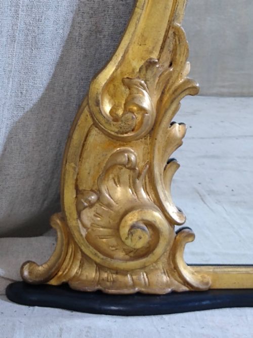 LARGE ANTIQUE GILT OVERMANTLE WALL MIRROR C1870 - ADDITIONAL PHOTO 4