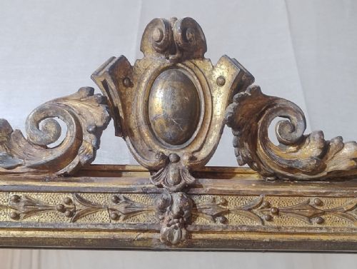 LARGE ANTIQUE GILT OVERMANTLE MIRROR C1880 - ADDITIONAL PHOTO 2