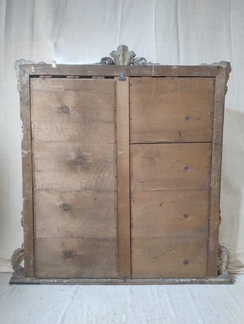 LARGE ANTIQUE GILT OVERMANTLE MIRROR C1880 - ADDITIONAL PHOTO 5