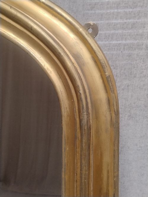 LARGE ANTIQUE GILT OVERMANTLE MIRROR C1870 - ADDITIONAL PHOTO 3
