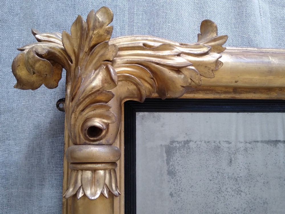 Large Antique Gilt Overmantle Wall Mirror c1830 View II